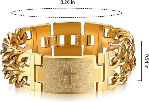 Cross Holy Bible Watch band Chain Link Bracelet