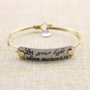 Bible Verse Friendship Brave Inspirational Bracelets Vintage Brass Bangle Jewelry