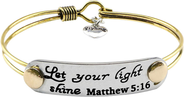 Bible Verse Friendship Brave Inspirational Bracelets Vintage Brass Bangle Jewelry