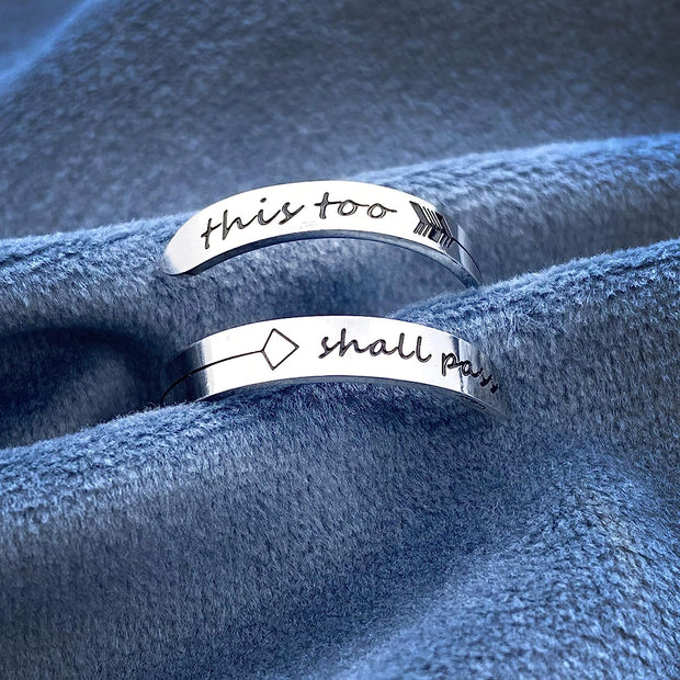 Adjustable Inspirational  Stainless Steel Ring