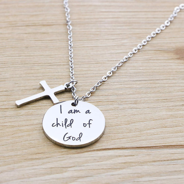 Bible Verse Cross Pendant Christian Necklaces Prayer Charm