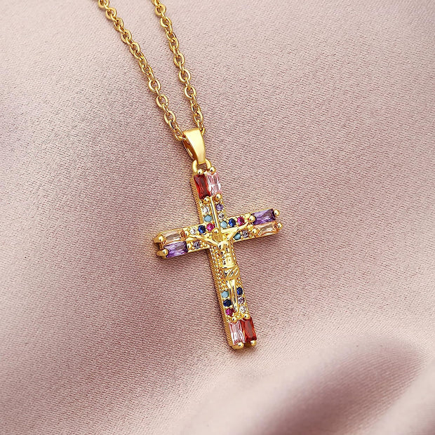 Dainty Faith Pendant Necklace, 18K Plated Hypoallergenic Jewelry