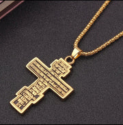 Men's Stainless Steel Cross Crucifix Bible Prayer Pendant
